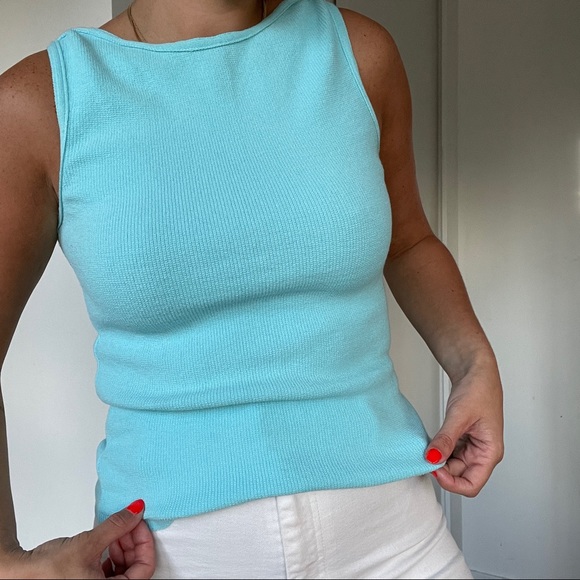 VINTAGE DYNAMITE NEON BLUE TANK - Picture 2 of 4